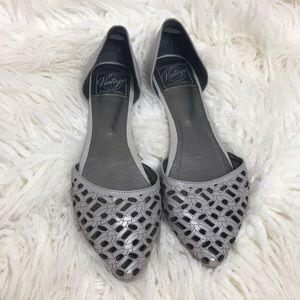 Vintage Jeffrey Campbell Laser Cut Gray Flats Sz 7